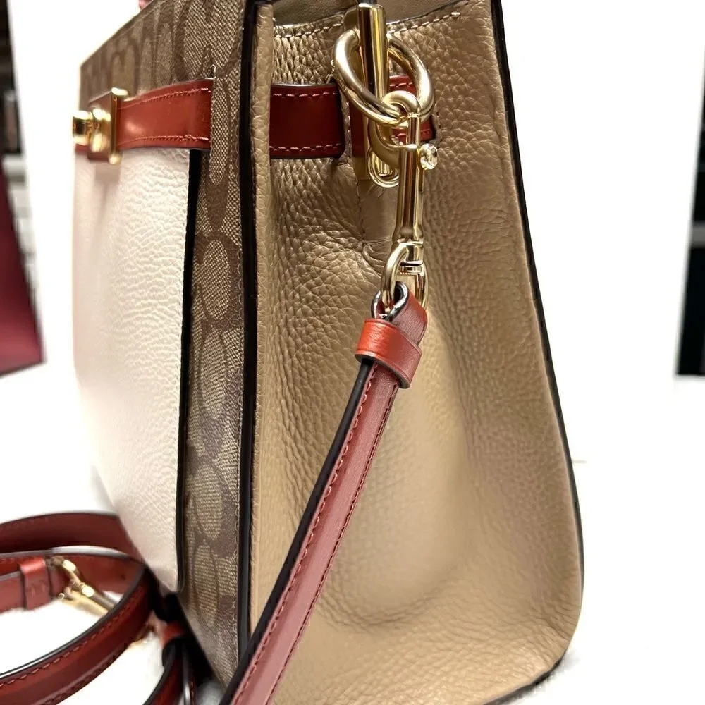 🔥🎁NWT! Coach Lane Carryall Satchel Handbag in Colorblock Msrp:$498.00